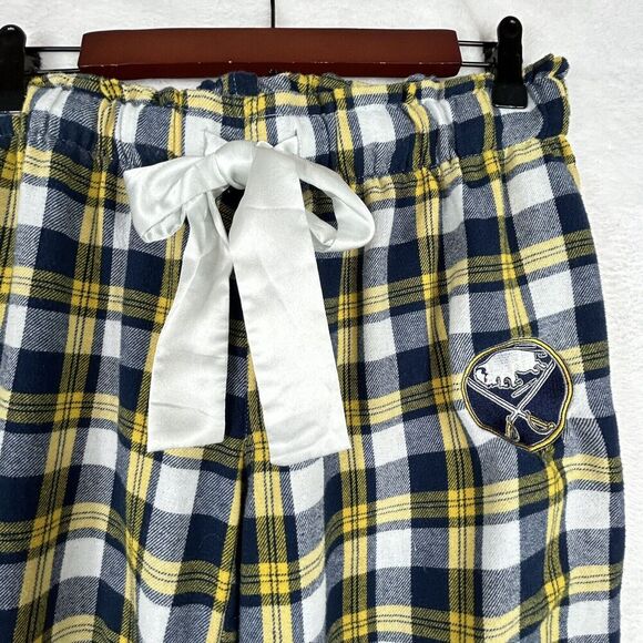NHL Buffalo‎ Sabres Women's Pajama Pants M Hockey Embroidered Logo Flannel - Picture 2 of 7